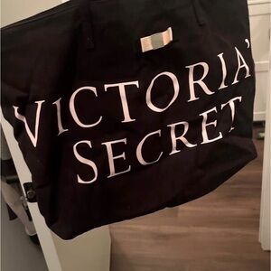 Victoria's Secret Black Tote with White Logo